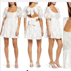 Bardot Frankie Tiered Mini Dress White Lace Open Back Bridal Small